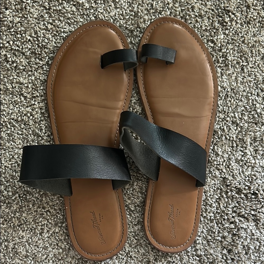 Women's Black and Brown Sandals